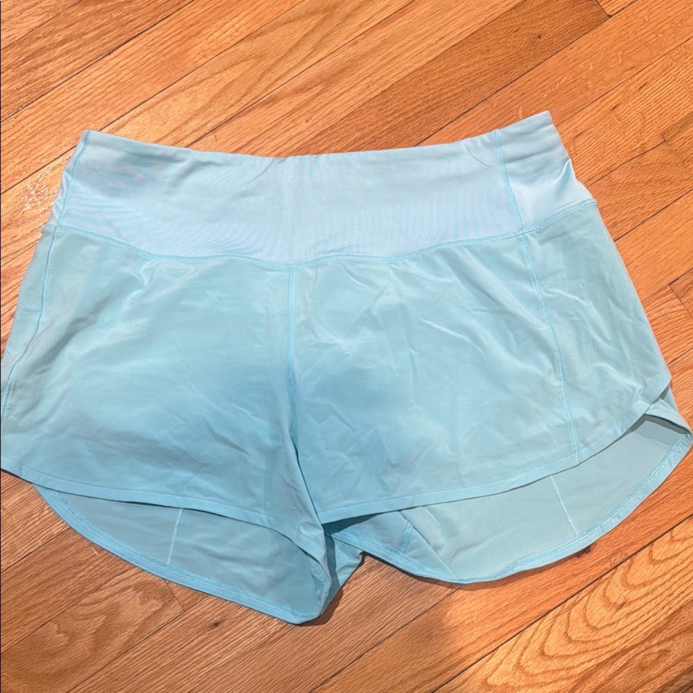 Light Blue Lululemon Speed Up Shorts